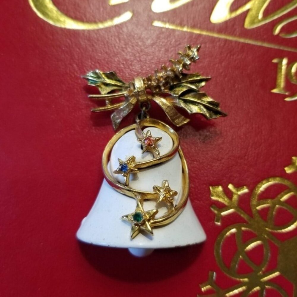 90s Bell Christmas Brooch